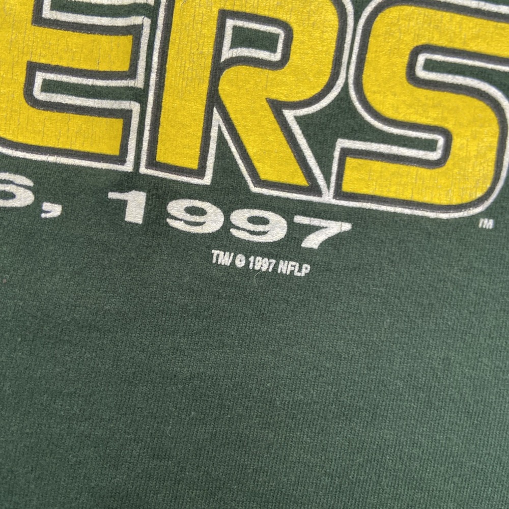 Green Bay Packers Shirt Mens 2XL Vintage Logo 7 1997 Super Bowl Champions NFL - Picture 3 of 7